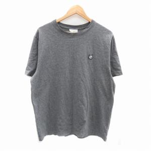Tシャツ カットソー クルーネック 半袖 パッチ M グレー /HO23 GY53