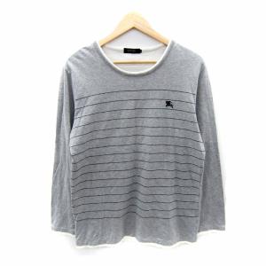 カットソー 長袖 ラウンドネック ボーダー柄 3 グレー /SY31 GY53