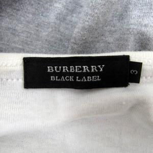 BURBERRY BLACK LABEL カットソー 長袖 ラウンドネック ボーダー柄 3 グレー /SY31 GY53