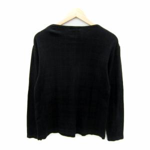 BURBERRY BLUE LABEL カットソー 長袖 ラウンドネック チェック柄 L 黒 ブラック /SY37 GY53