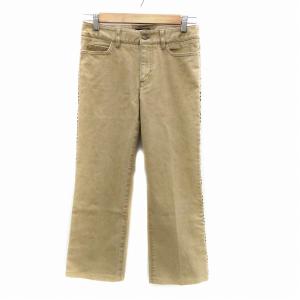 パンツ ストレート アンクル丈 チェック柄 36 S マルチカラー ベージュ /HO9 GY53