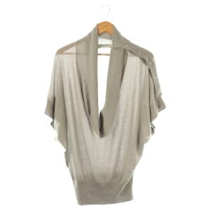 ニットポンチョ カシミヤ シルク混 セータ 半袖 40/4 グレー /ES GY53