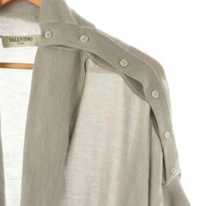 VALENTINO ニットポンチョ カシミヤ シルク混 セータ 半袖 40/4 グレー /ES GY53