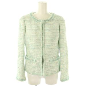 TISSUE ツイードジャケット 36 ミントブルー