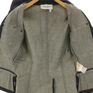 YVES SAINT LAURENT rive gauche デニムジャケット ブルゾン ジップアップ コットン F34 紺 /NR GY53