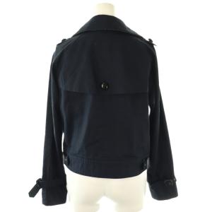 BURBERRY BLUE LABEL ダブルジャケット ブルゾン トレンチ レザーボタン 38 ネイビー /ES GY53