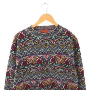 MISSONI ニット セーター 長袖 総柄 ウール モヘヤ混 M マルチカラー /NR GY53