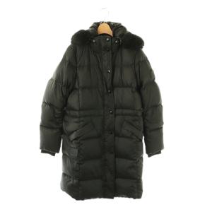 ダウンコート アウター ジップアップ スナップボタン ファー ムートン S 黒 /NR GY53