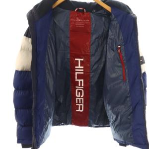 TOMMY HILFIGER 中綿ジャケット パーカー ロゴ L ネイビー ブラック ホワイト /ES GY53