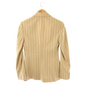 RALPH LAUREN PURPLE LABEL テーラードジャケット ウール ストライプ ヘリンボーン 2 ベージュ /DF GY53