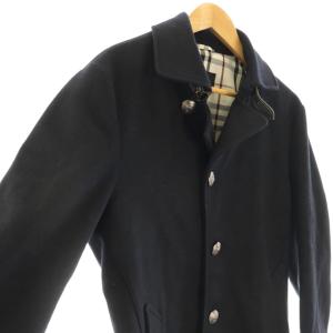 BURBERRY BLACK LABEL メルトンコート アウター ステンカラー L 黒 ブラック /CX GY53