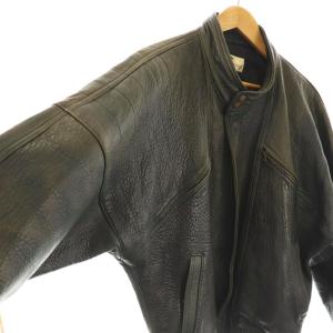 NINA RICCI レザージャケット 革ジャン 型押し シープスキン M チャコール /CX GY53