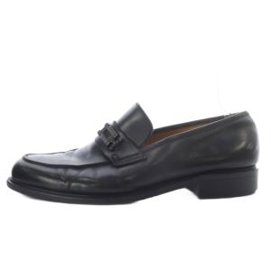 Salvatore Ferragamo ビットローファー スリッポン レザー 8.5 ブラック /YO5 GY53