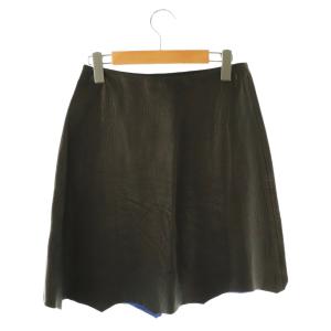 3.1 phillip lim レザースカート フレアスカート 羊革 レギュラーヘム 2 ブラック /ES GY57