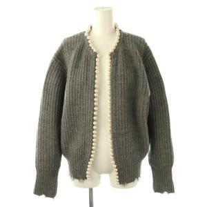 22AW パール装飾 カーディガン 01 グレー
