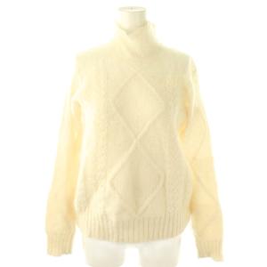 白タグ 18AW モヘア ウール ハイネック ニット セーター S オフホワイト /DF GY57