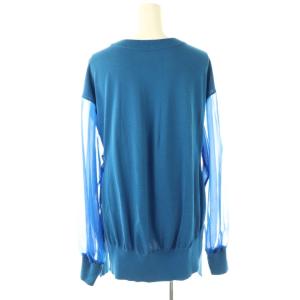 HYKE ニット セーター オーガンジー 切替 1 ロイヤルブルー /ES GY57