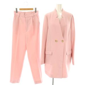 セットアップ ジャケット パンツ 背抜き ジッパーフライ S ピンク /DO GY57