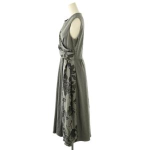MSGM ワンピース ロング 千鳥柄 花柄 40 ブラック グレー /DF GY57
