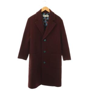 幾何学柄 チェスターコート 2 ブラウン