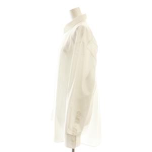 NINA RICCI オーバーサイズシャツ バック刺繍 長袖 スタンドカラー 34 白 ホワイト /AT OS GY57