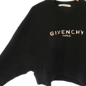 GIVENCHY クロップド スウェット トレーナー 長袖 ロゴ コットン XS 黒 /NR GY57