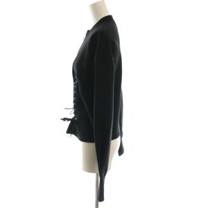 Chloe レースアップ ニットジャケット ブルゾン XS ブラック /DF GY57