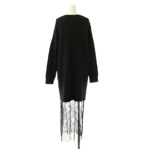 VALENTINO レースニットワンピース XS ブラック