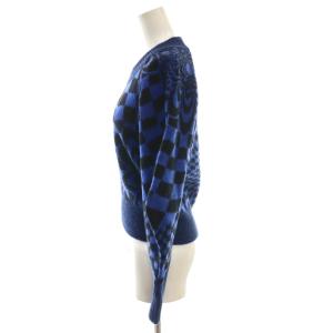 STELLA McCARTNEY ニット セーター 総柄 長袖 34 ブルー ブラック /DF GY57