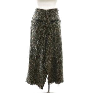 sacai 21AW Tweed Maxi Skirt ツイード スカート ラップスカート 0 黒 ブラック マルチカラー