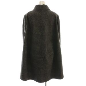 NINA RICCI ステンカラーコート グレンチェック アウター 34 ダークグレー /DF GY57