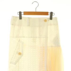 sacai 21SS Embroidery Lace Skirt プリーツスカート ロング フレア 2 白 アイボリー
