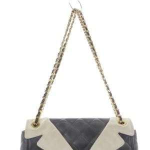 MOSCHINO キルティング チェーンショルダーバッグ ホワイト ブラック