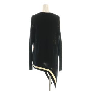 VALENTINO ニット シルク切替 プルオーバー S ブラック マルチカラー