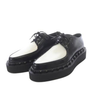 ロックスタッズ プラットフォーム ダービー シューズ 39 ブラック ホワイト