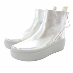 UNITED NUDE ブーツ ショート レザー 厚底 38 シルバー色 /SR GY57