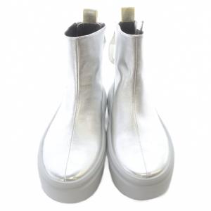 UNITED NUDE ブーツ ショート レザー 厚底 38 シルバー色 /SR GY57