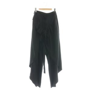 レイヤードパンツ ストレート シルク 38 黒 ブラック /AT OS GY57