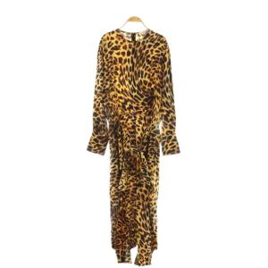 オールインワン 長袖 レオパード柄 シルク 44 マルチカラー /DO GY57