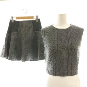 セットアップ ニットベスト ミニスカート フレア 2 0 グレー /DF GY57