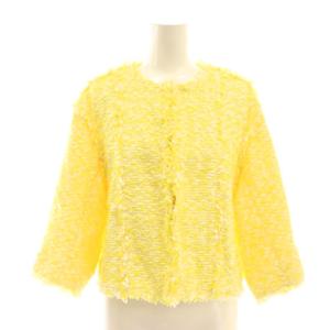 ノーカラージャケット ツイードジャケット 36 イエロー /DF GY57