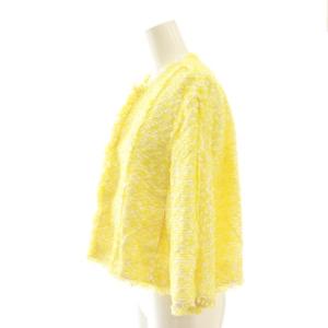 Drawer ノーカラージャケット ツイードジャケット 36 イエロー /DF GY57