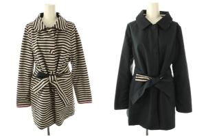 リバーシブルコート スプリングコート ステンカラー 42 ブラック ライトグレージュ /ES GY57