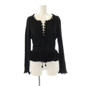 カーディガン ニット レース IT40 ブラック /HK GY57