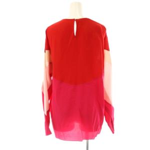STELLA McCARTNEY カットソー ブラウス 長袖 シルク 38 レッド マルチカラー /ES GY57
