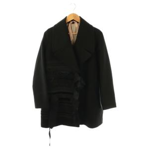 チェスターコート リボン装飾 38 ブラック