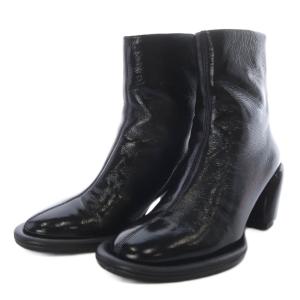 3.1 phillip lim ブーツ ショート チャンキーヒール エナメルレザー 35 ブラック /YO30 GY57