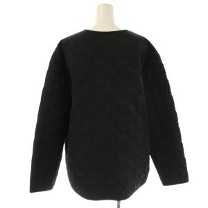 NINA RICCI キルティングジャケット ノーカラージャケット 36 ブラック /DF GY57