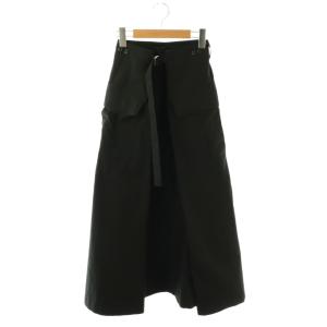 リップストップラップスカート フレア 黒 ブラック /CX GY57