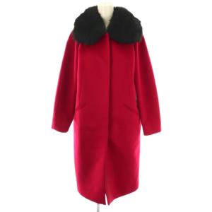 カシミヤ ブルーフォックス コート ロング 9 レッド /HK GY57